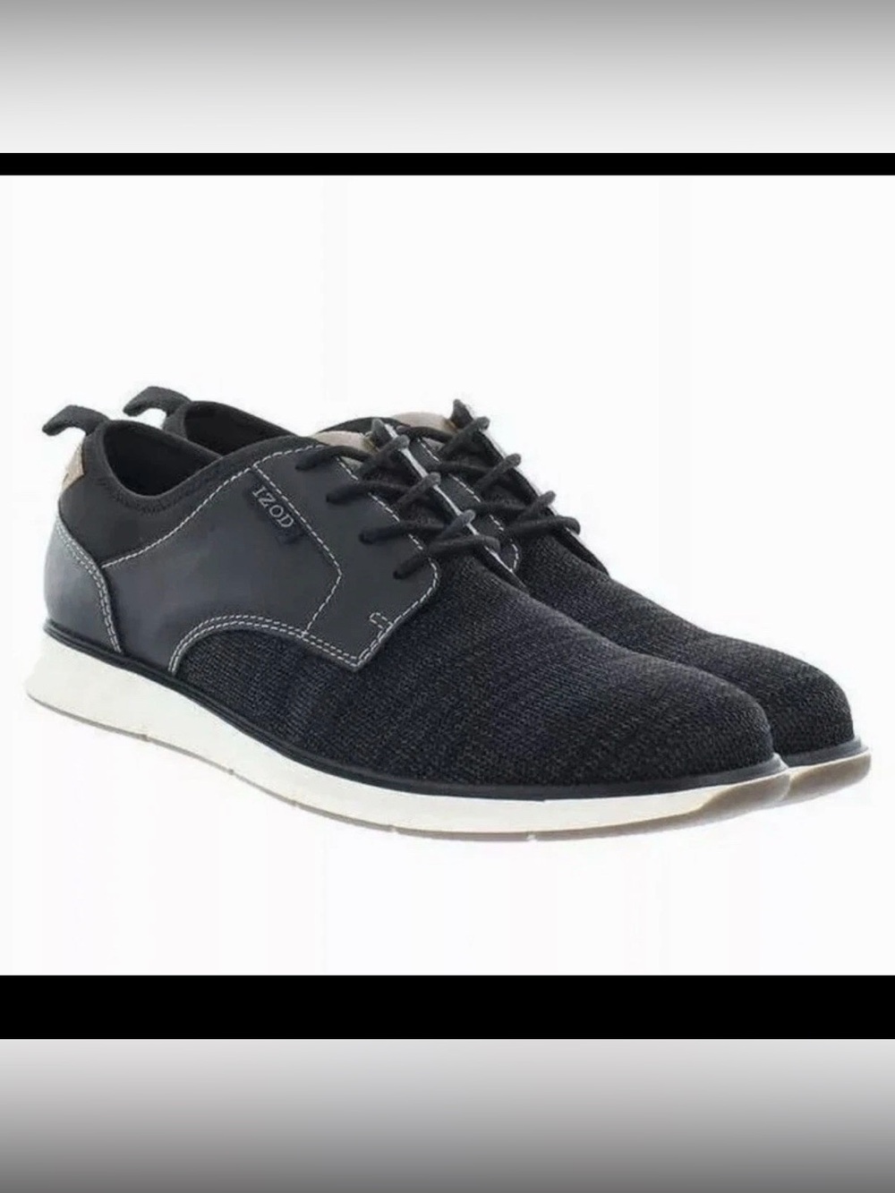 Izod Mens Drift Casual Lace Up Oxford Shoes Black Size 10.5